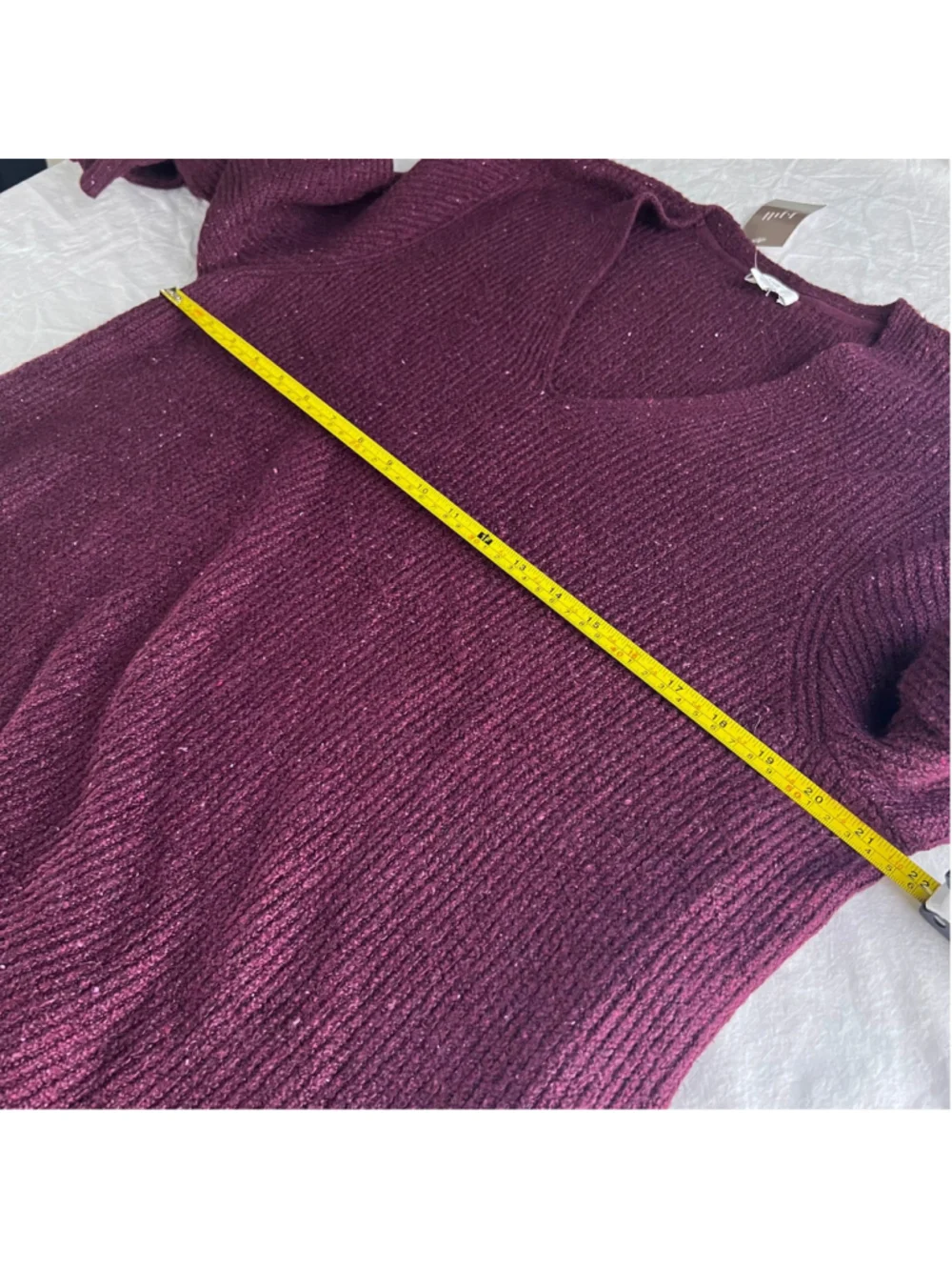 NWT J.Jill V-Neck Pullover Sweater Size 2X Knit Cotton Blend Cabernet MSRP $89